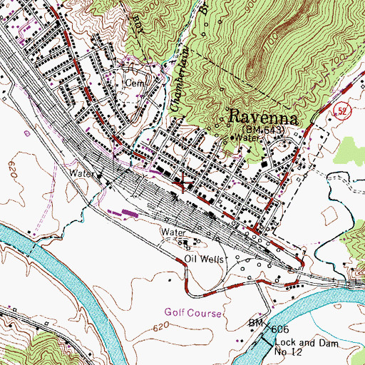 Topographic Map of Ravenna Fire Station, KY
