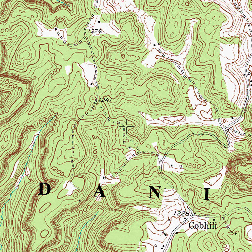 Topographic Map of Cob Hill Volunteer Fire Department, KY