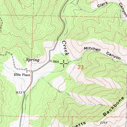 Topographic Map of Mitchell Canyon, CA