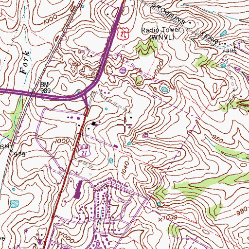 Topographic Map of Jessamine County Fire Department Station 4, KY