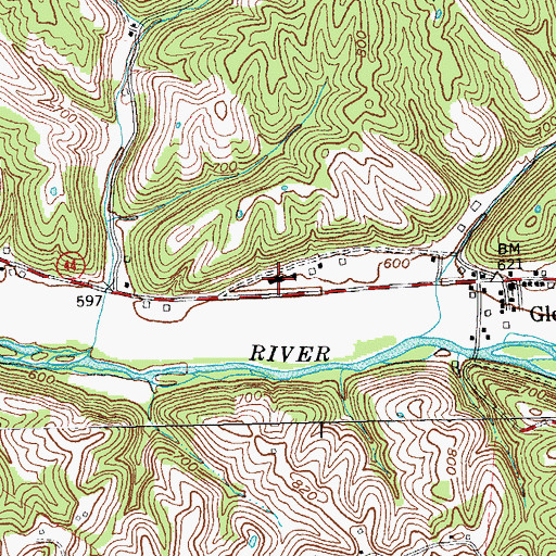Topographic Map of Anderson County Fire District Station 3, KY