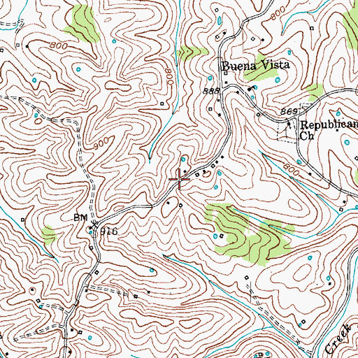 Topographic Map of Harrison County Volunteer Fire Department Station 4, KY