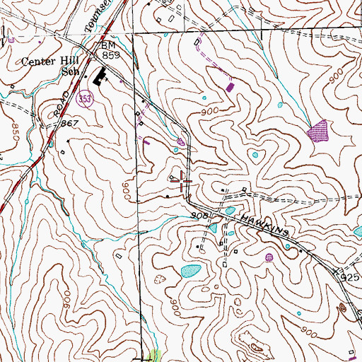 Topographic Map of Centerville Volunteer Fire and Rescue, KY