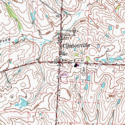 Topographic Map of Clintonville Volunteer Fire Department, KY