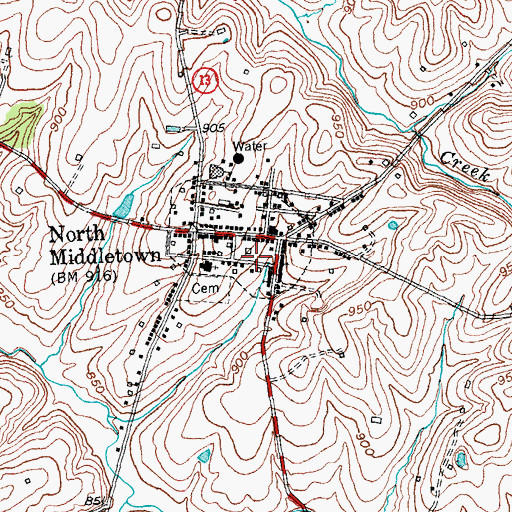 Topographic Map of North Middletown Fire Department, KY