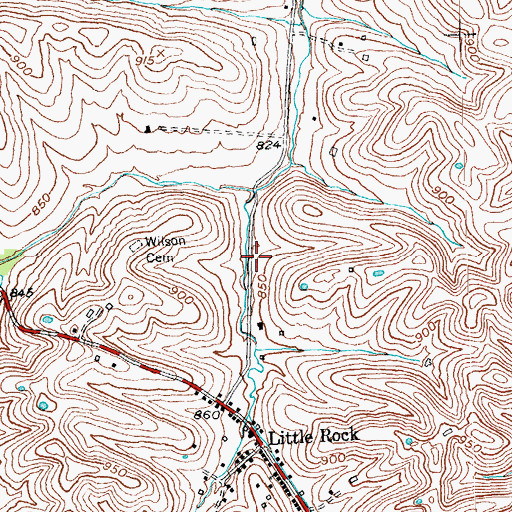 Topographic Map of Little Rock Volunteer Fire Department, KY