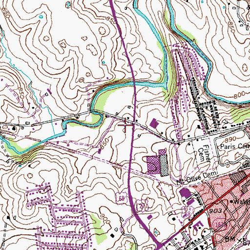 Topographic Map of Paris Fire Department Station 2, KY
