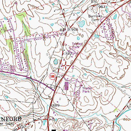 Topographic Map of Lincoln County Fire Department Station 1, KY