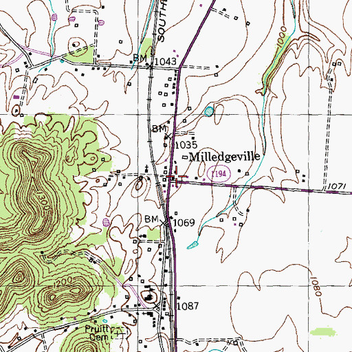 Topographic Map of Lincoln County Fire Department Station 3, KY