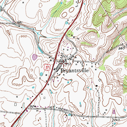 Topographic Map of Camp Dick Fire Department Station 1, KY