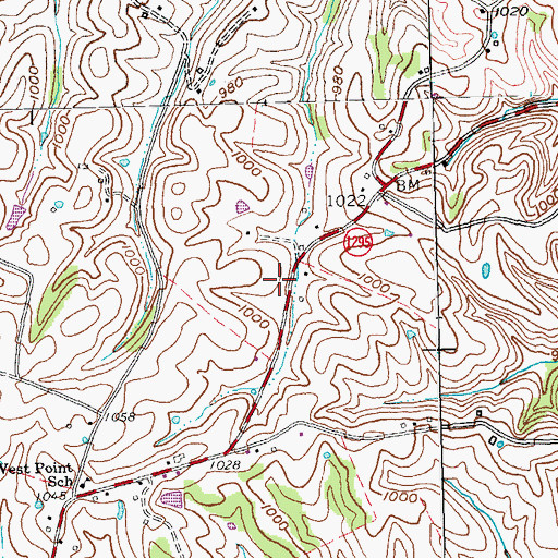 Topographic Map of District 1 Fire Department Station 2, KY