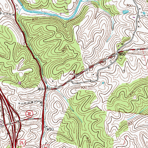 Topographic Map of Scott County Fire Department Station 2, KY