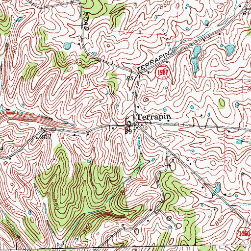 Topographic Map of Terrapin Fire Station, KY
