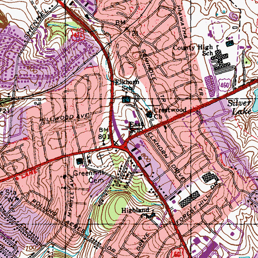 Topographic Map of Frankfort City Fire Department Station 4, KY