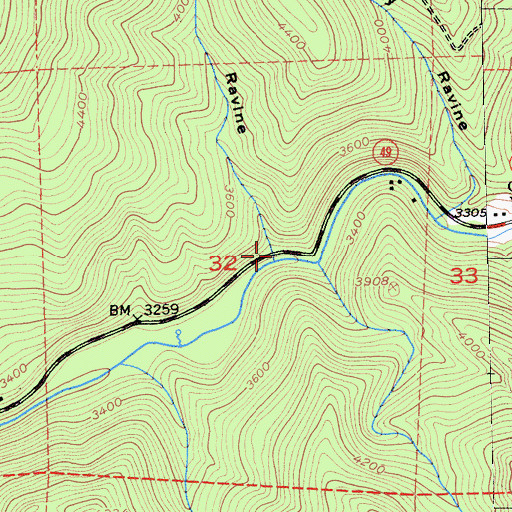Topographic Map of Mobile Ravine, CA