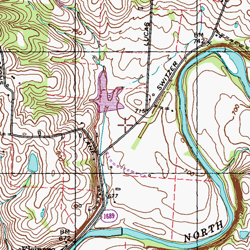 Topographic Map of Franklin County Fire Department Station 5, KY