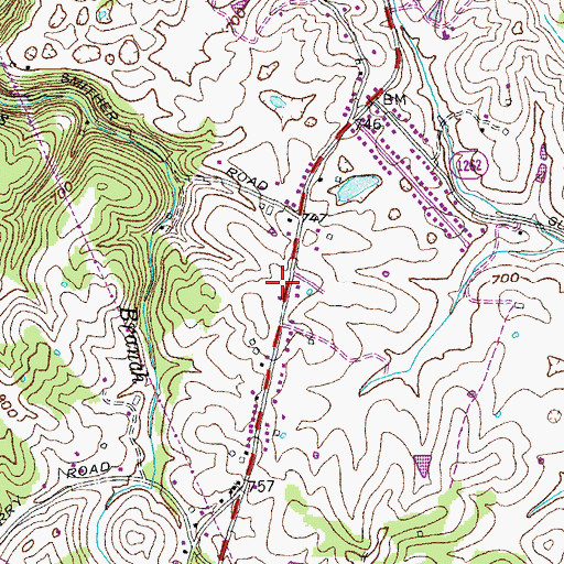 Topographic Map of Franklin County Fire Department Station 7, KY