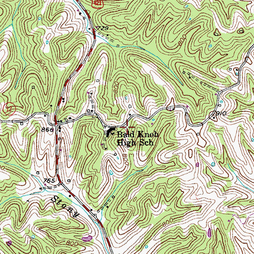 Topographic Map of Franklin County Fire Department Station 6, KY