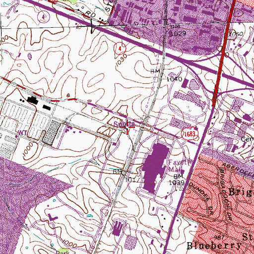 Topographic Map of Lexington Fire Department Station 15, KY
