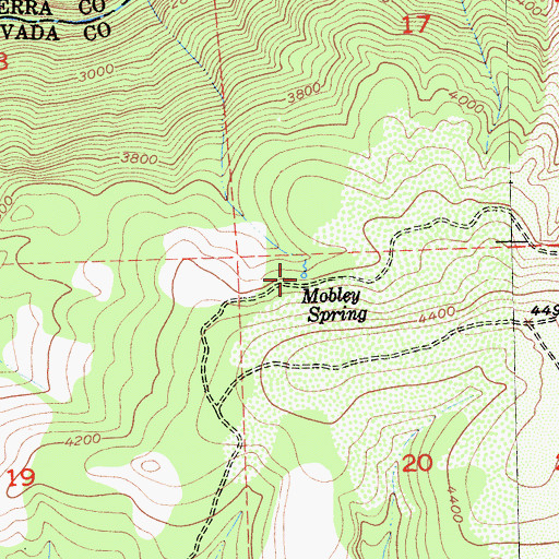 Topographic Map of Mobley Spring, CA