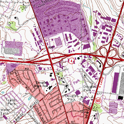 Topographic Map of Lexington Fire Department Station 10, KY