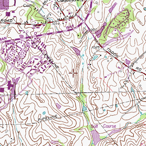 Topographic Map of Lexington Fire Department Station 21, KY