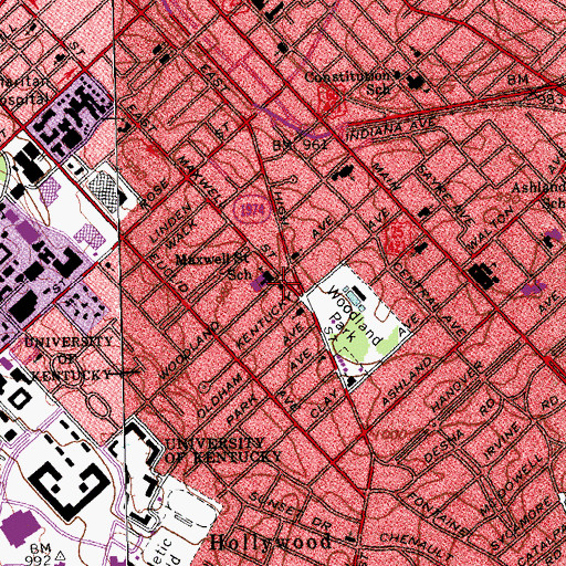 Topographic Map of Lexington Fire Department Station 5, KY
