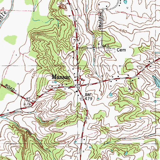 Topographic Map of Lone Oak Fire Department Station 2, KY