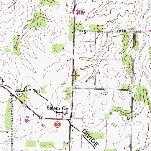 Topographic Map of Lynn Grove Fire Station, KY
