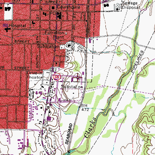 Topographic Map of Calloway County Fire and Rescue, KY