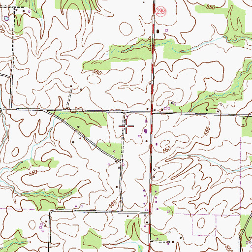 Topographic Map of Kirksey Fire Station, KY