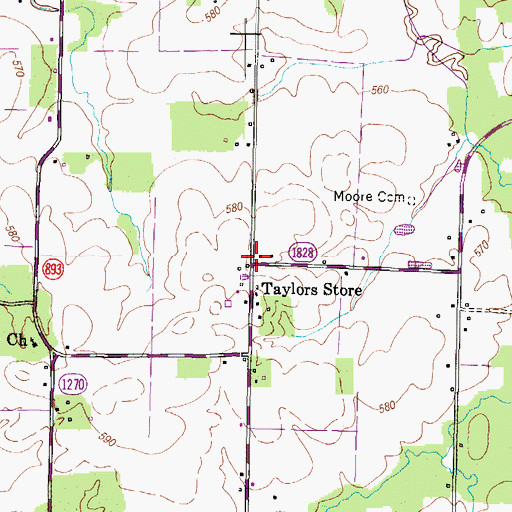Topographic Map of Harris Grove Fire Station, KY