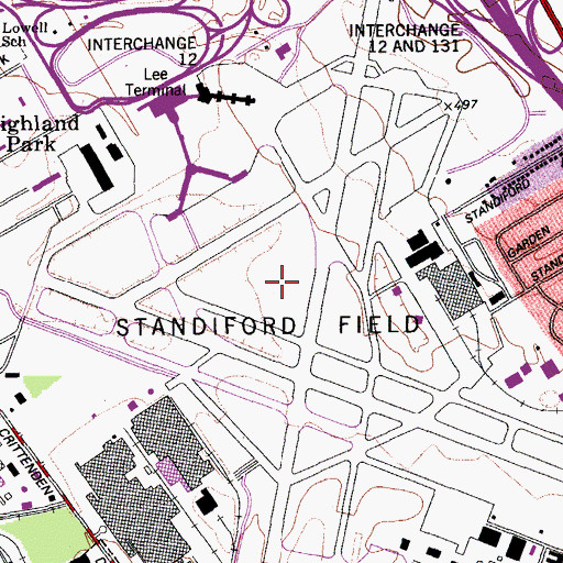Topographic Map of Louisville International Airport Fire Department, KY