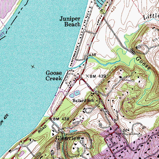 Topographic Map of Harrods Creek Fire Department Station 2, KY