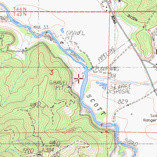 Topographic Map of Moffett Creek, CA
