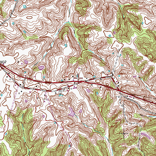 Topographic Map of East 60 Volunteer Fire Department, KY