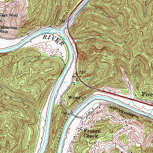 Topographic Map of Vancleve Volunteer Fire Department, KY
