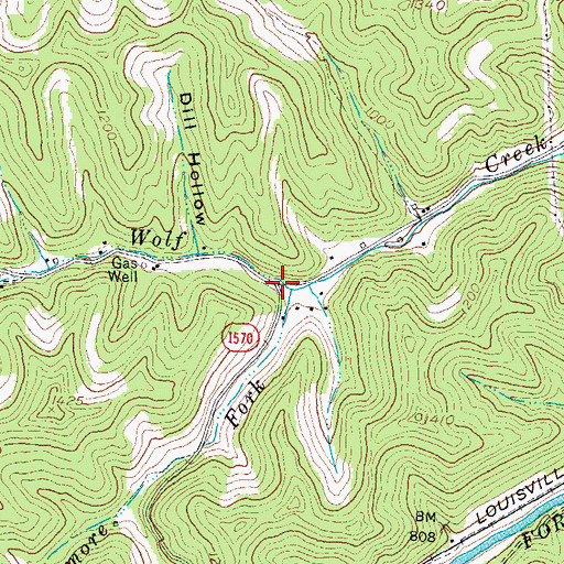 Topographic Map of Wolfe Coal Volunteer Fire Department, KY