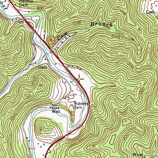 Topographic Map of Watts Volunteer Fire Department, KY