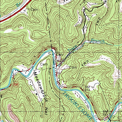 Topographic Map of Fisty Volunteer Fire Department, KY