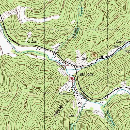 Topographic Map of Lotts Creek Volunteer Fire Department, KY