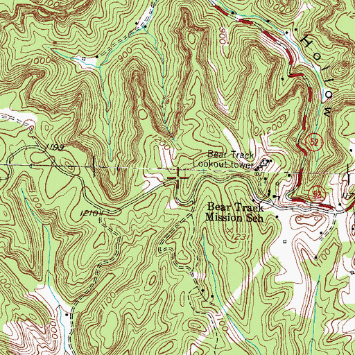 Topographic Map of Beartrack Volunteer Fire Department, KY