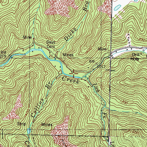 Topographic Map of Cutshin Volunteer Fire Department Station 2, KY