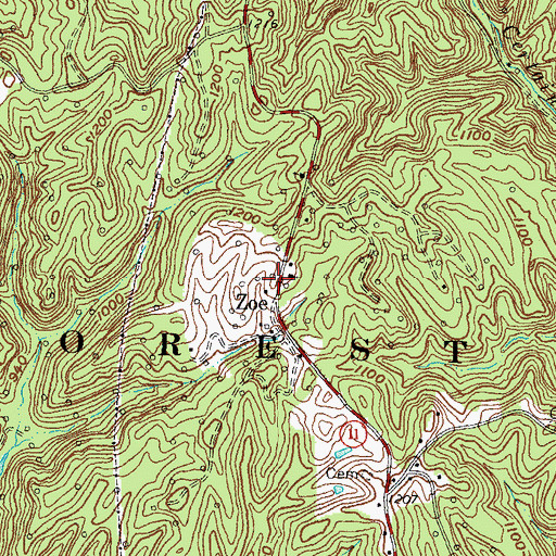 Topographic Map of Tri - Community Fire Department, KY