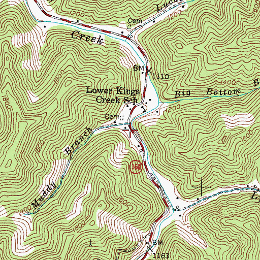 Topographic Map of Kings Creek Volunteer Fire Department, KY