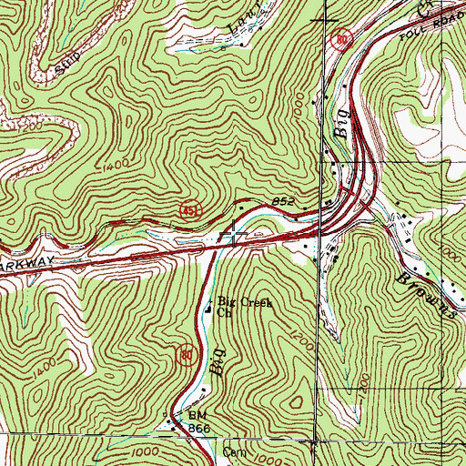 Topographic Map of Avawam Volunteer Fire Department, KY