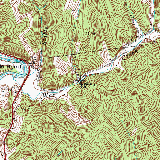 Topographic Map of White Oak Volunteer Fire Department, KY
