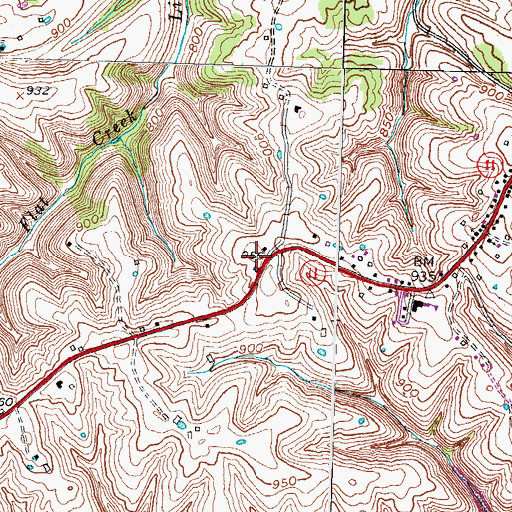 Topographic Map of Bethel Volunteer Fire Department Station 1, KY