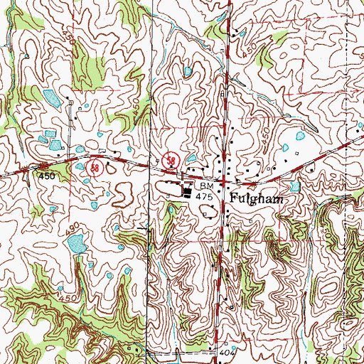Topographic Map of Fulgham Fire Department, KY