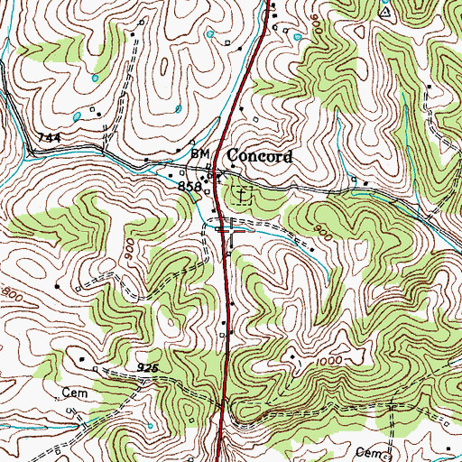 Topographic Map of Tilton Volunteer Fire Department, KY